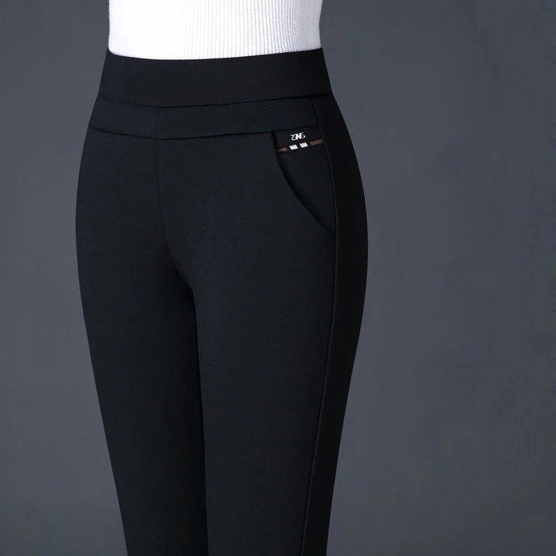 Women's Slim Fit Dress Trousers – Stretch Tailored Day-to-Evening Pants