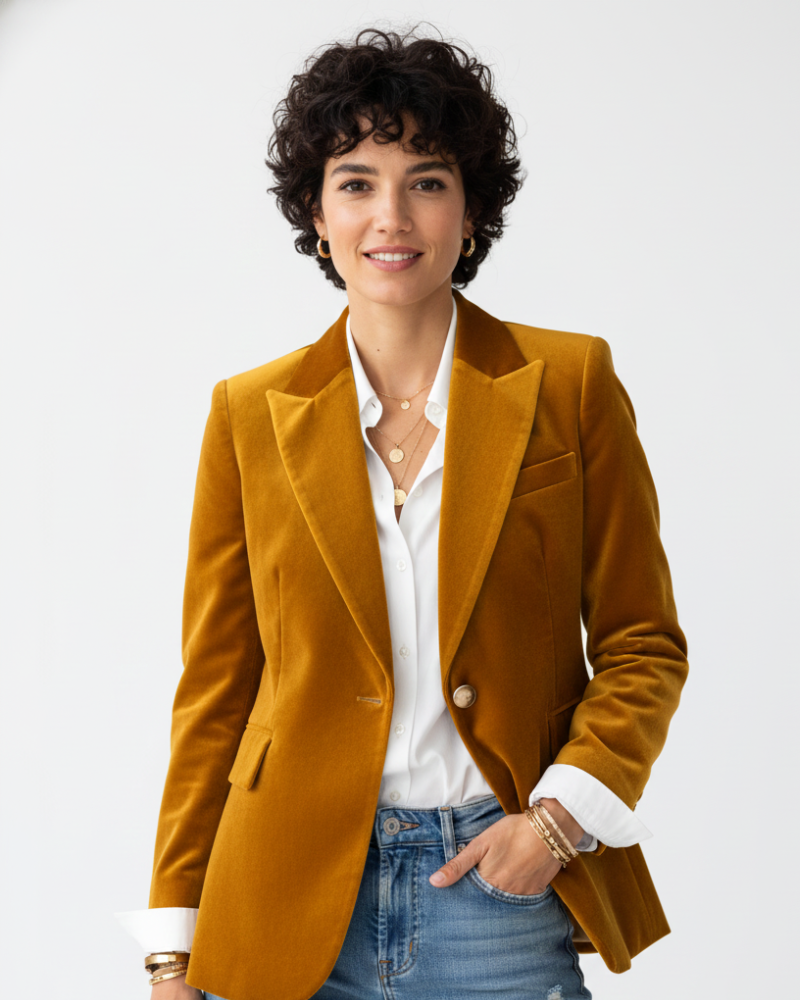 Women's Velvet Blazer – Party Occasion Blazer – Haydee
