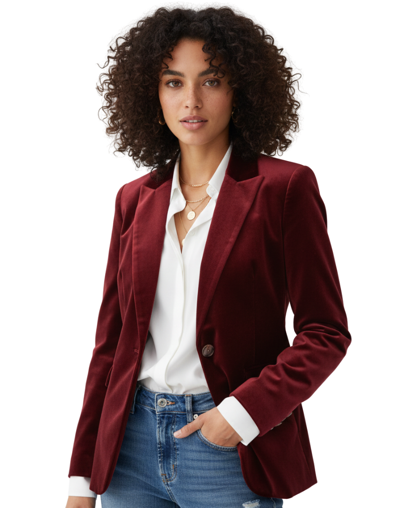 Women's Velvet Blazer – Party Occasion Blazer – Haydee