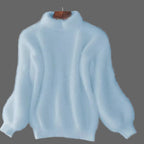 Women's Black Turtleneck Sweater – Thick Knit Winter Pullover