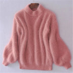 Women's Black Turtleneck Sweater – Thick Knit Winter Pullover