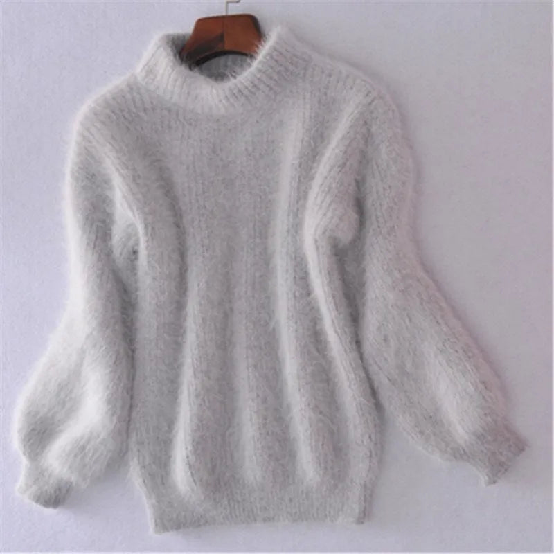 Women's Black Turtleneck Sweater – Thick Knit Winter Pullover