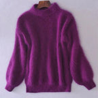 Women's Black Turtleneck Sweater – Thick Knit Winter Pullover