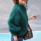 Women's Black Turtleneck Sweater – Thick Knit Winter Pullover