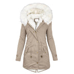 Women's Wind Resistant Winter Jacket – Hooded Fleece Lined Cold Weather Coat
