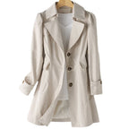 Women's Longline Trench Coat – Tailored Classic Lapel Coat