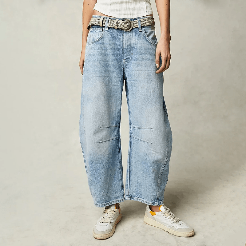 Women's High Waist Jeans – Relaxed Fit Denim Jeans – Hanna