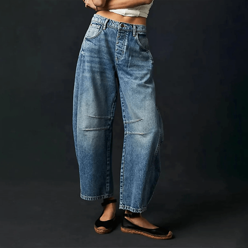 Women's High Waist Jeans – Relaxed Fit Denim Jeans – Hanna