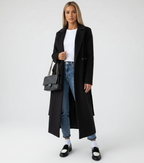 Women's Double-Breasted Overcoat – Longline Lapel Dress Coat