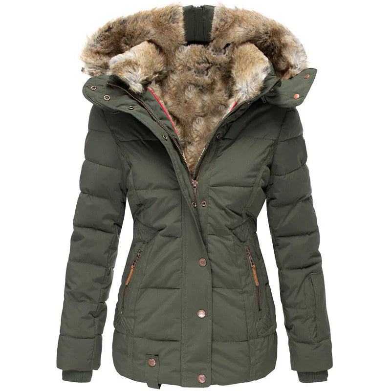 Women's Fleece Lined Winter Coat – Mid Length Weather Resistant Jacket