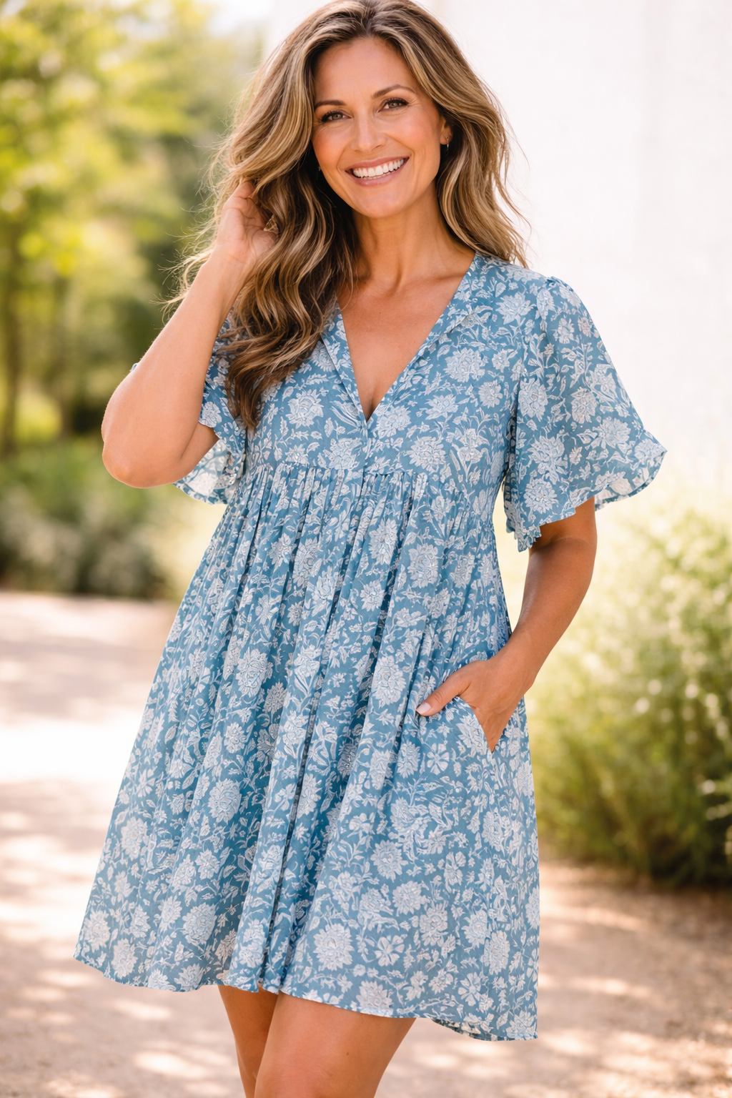Women's Floral Mini Dress – Airy Puff Sleeve Dress