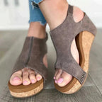 Women's Wedge Sandals with Open Toe and Slip-On Design