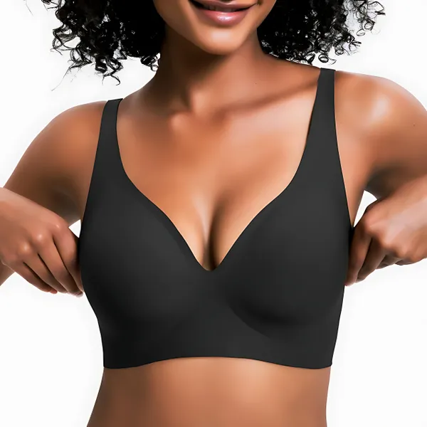 Women's Seamless V-Neck Bra – Wireless Everyday Support Bra