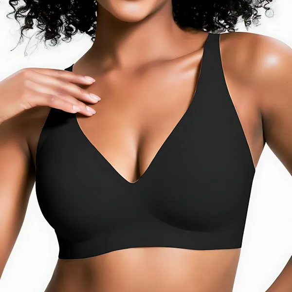 Women's Seamless V-Neck Bra – Wireless Everyday Support Bra