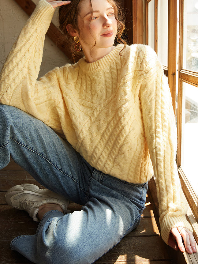 Women's Cropped Asymmetrical Sweater – One Shoulder Ribbed Open Neck Pullover