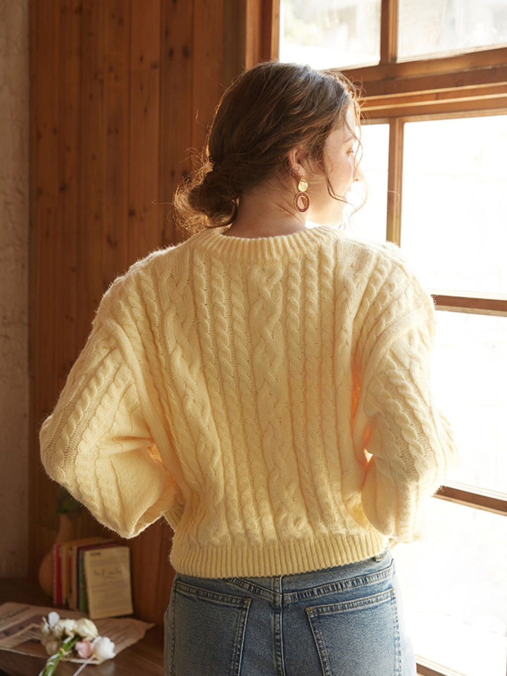 Women's Cropped Asymmetrical Sweater – One Shoulder Ribbed Open Neck Pullover