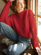 Women's Cropped Asymmetrical Sweater – One Shoulder Ribbed Open Neck Pullover