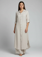 Women's Button-Up Blouse Set – Wide Leg Pants Set