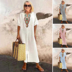 Women's Embroidered Maxi Dress – Boho Summer Dress
