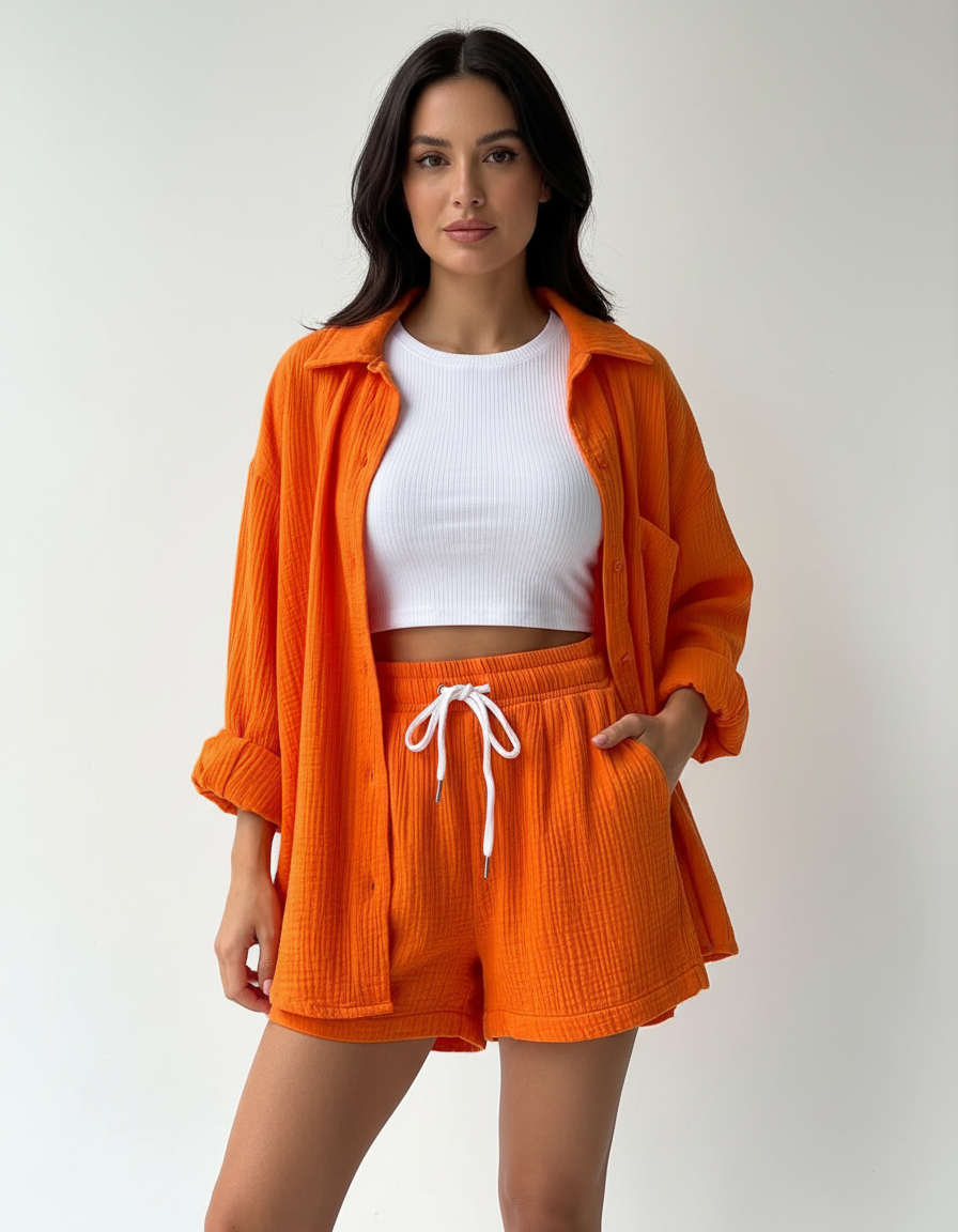 Women's Lounge Shorts Set – Casual Summer Set