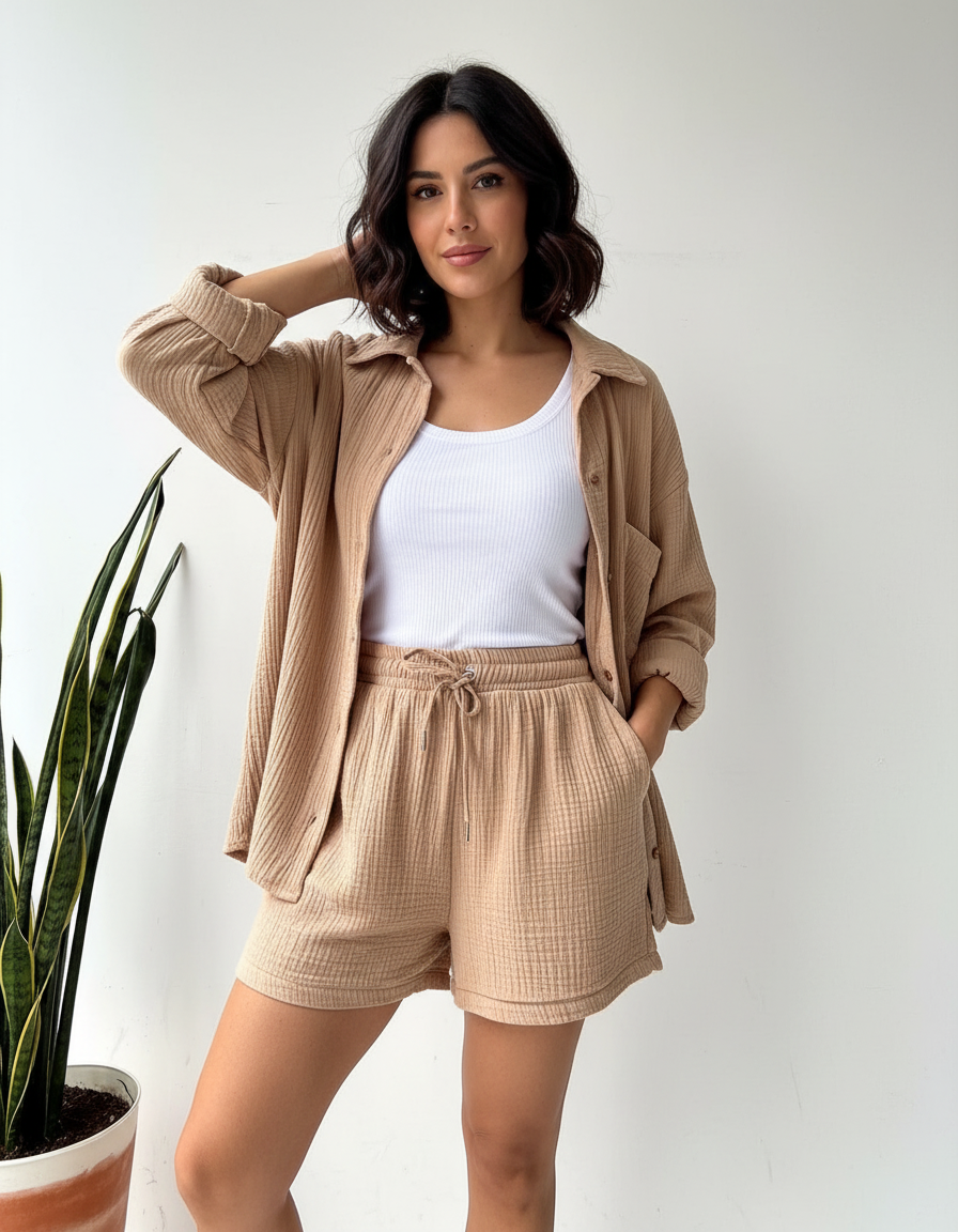 Women's Lounge Shorts Set – Casual Summer Set
