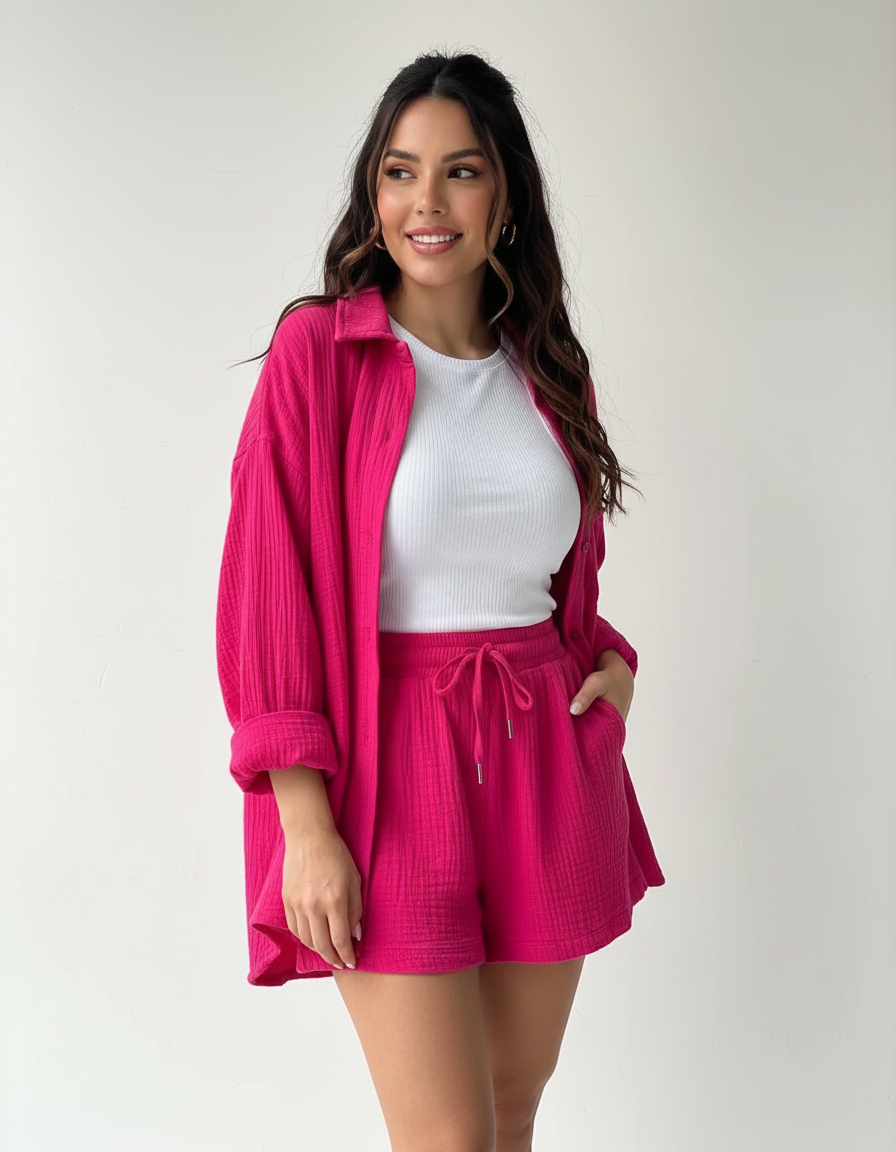Women's Lounge Shorts Set – Casual Summer Set