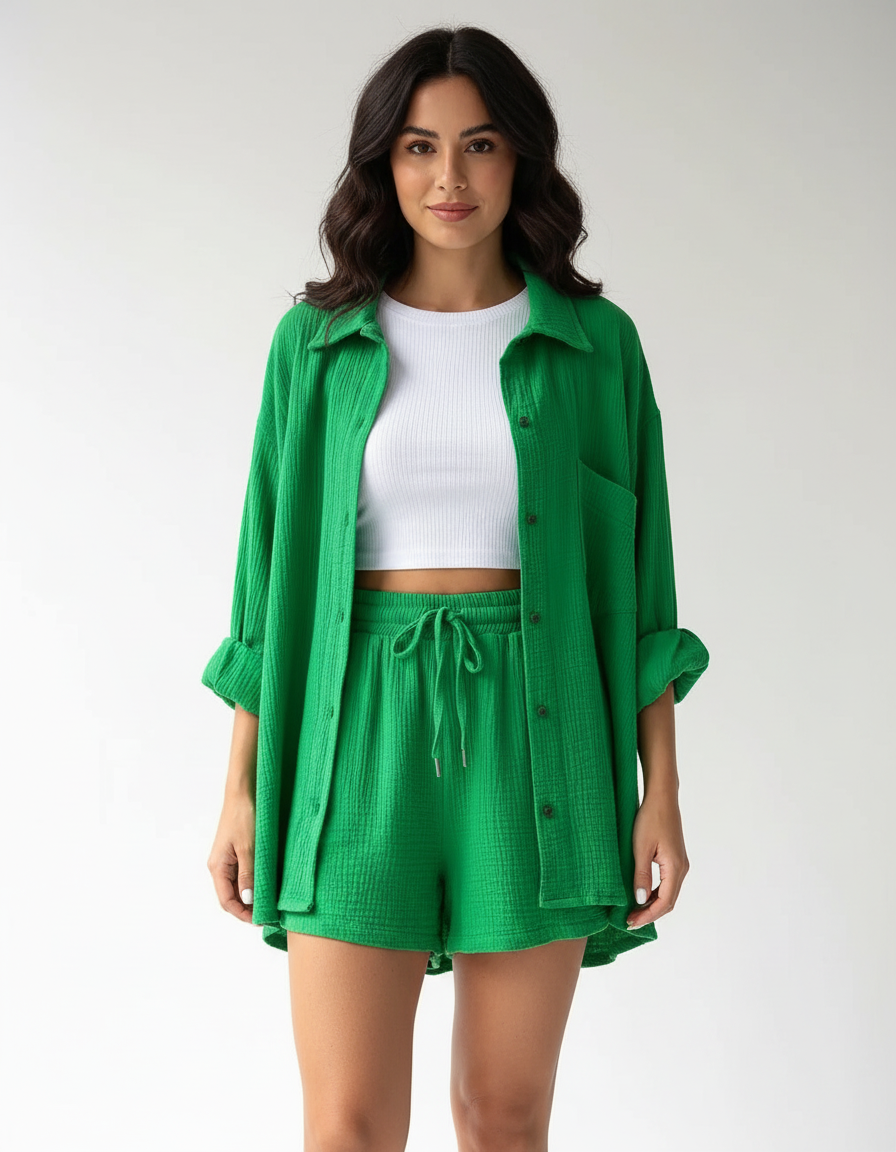 Women's Lounge Shorts Set – Casual Summer Set