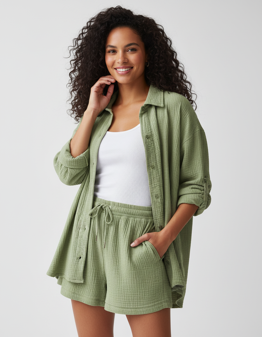 Women's Lounge Shorts Set – Casual Summer Set