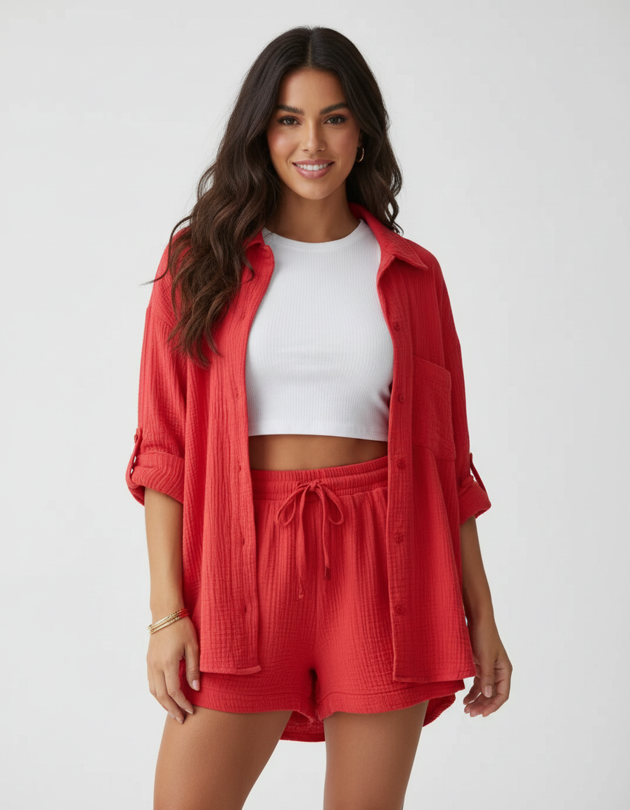 Women's Lounge Shorts Set – Casual Summer Set