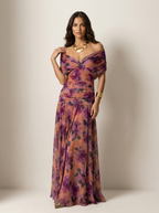 Women's Pleated Evening Dress – Formal Maxi Dress