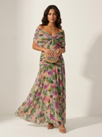 Women's Pleated Evening Dress – Formal Maxi Dress