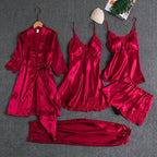 Women's Satin Pajama Set – Lace Sleepwear Set