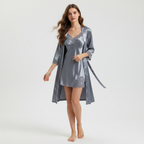 Women's Satin Pajama Set – Lace Sleepwear Set