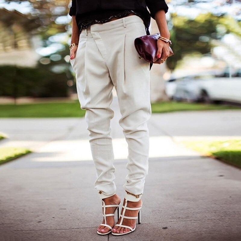 Women's High Waist Elastic Pants – Stretch Everyday Casual Trousers