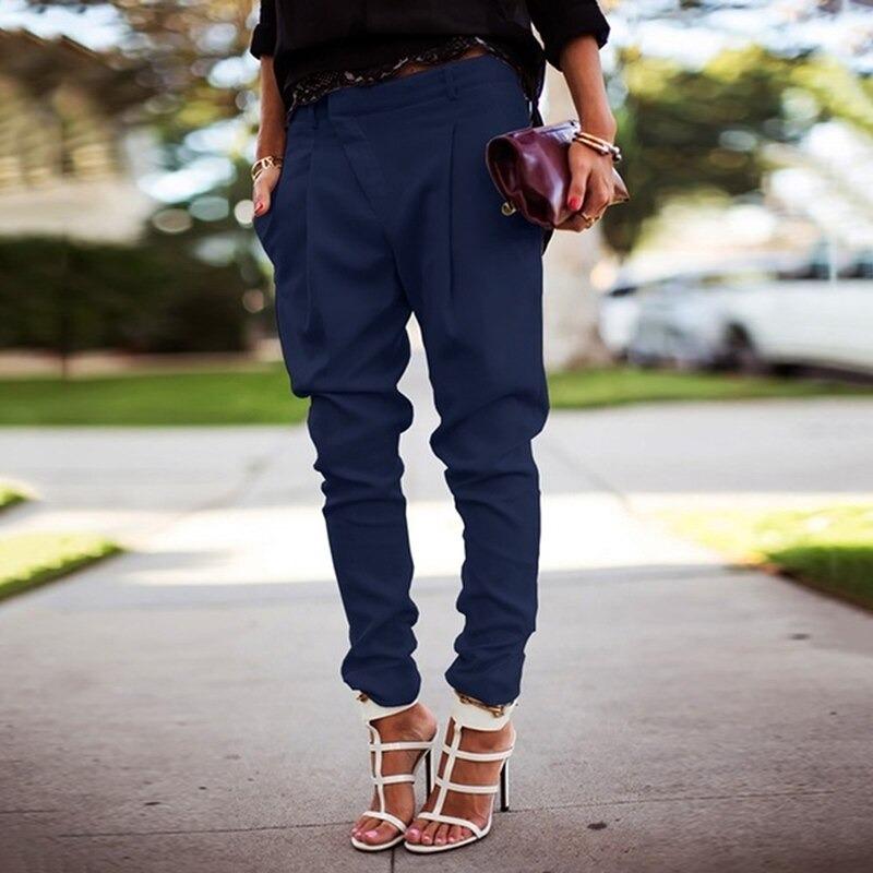 Women's High Waist Elastic Pants – Stretch Everyday Casual Trousers