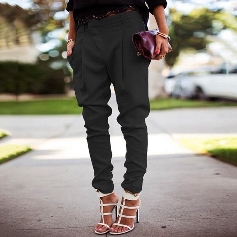 Women's High Waist Elastic Pants – Stretch Everyday Casual Trousers