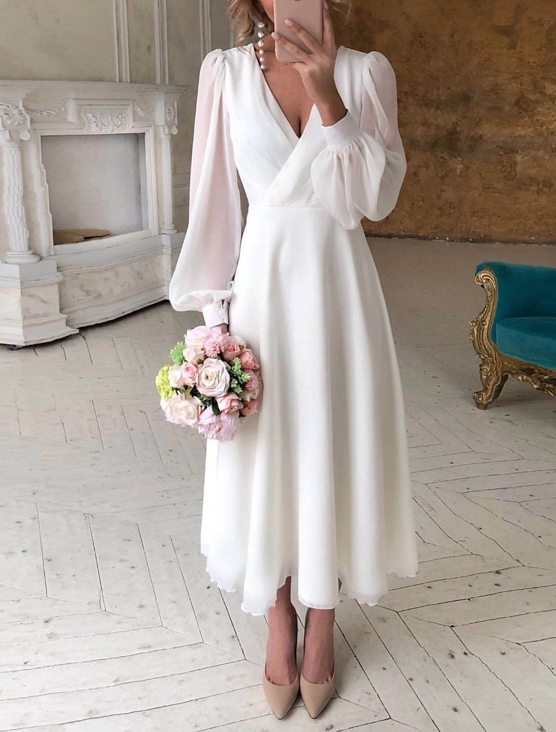 Women's Maxi Dress – Long Sleeve Flowing Dress – Elaria