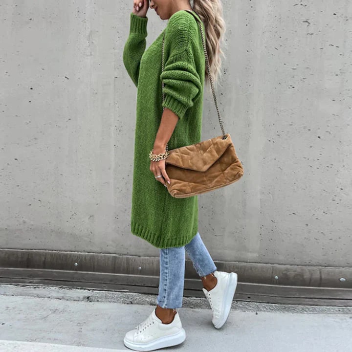 Women's Textured Knit Cardigan – Open Front Longline Sweater