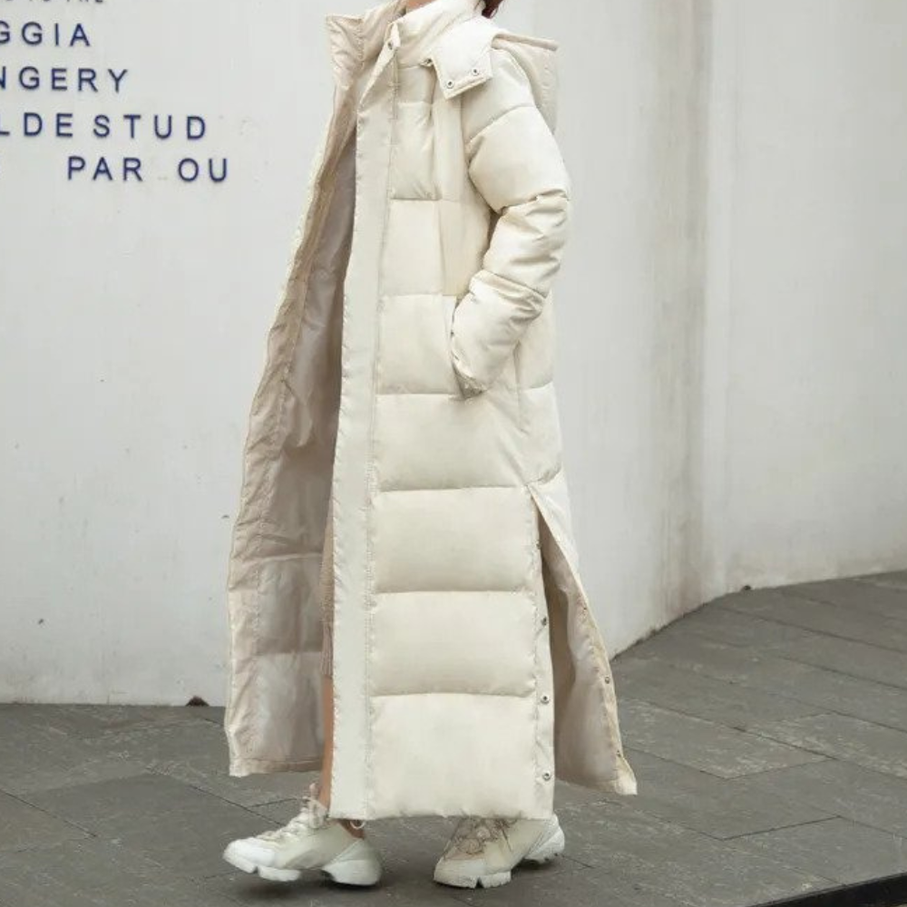 Women's Hooded Puffer Coat – Long Quilted Cold Weather Winter Jacket
