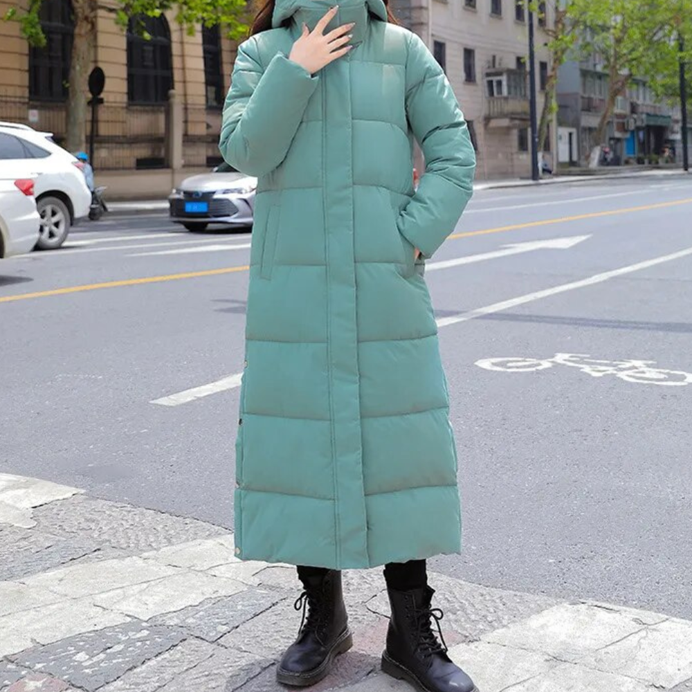 Women's Hooded Puffer Coat – Long Quilted Cold Weather Winter Jacket