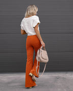 Women's High Waist Flared Pants – Long Leg Retro Style Trousers
