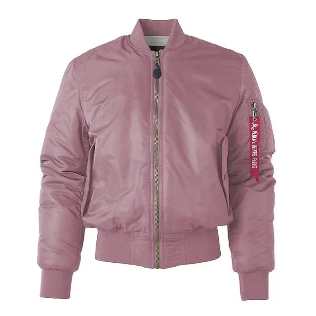 Women's Flight Bomber Jacket – Classic MA-1 Zip Front Jacket