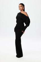 Women's One Shoulder Formal Jumpsuit – Asymmetrical Evening Party Jumpsuit