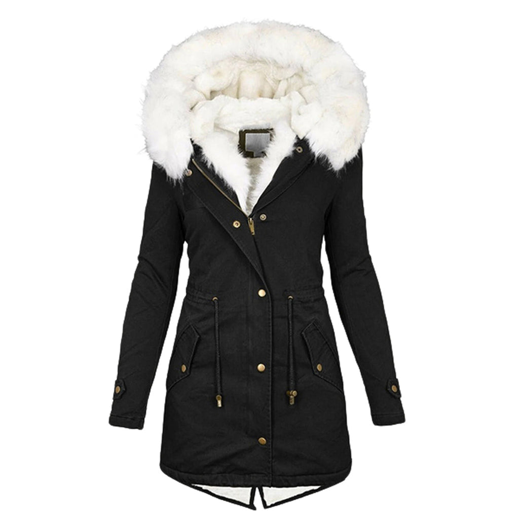 Women's Wind Resistant Winter Jacket – Hooded Fleece Lined Cold Weather Coat