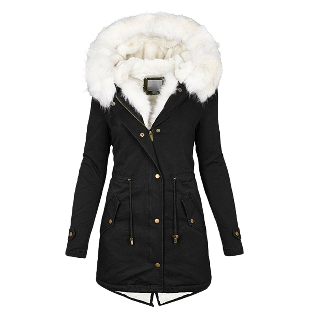 Women's Wind Resistant Winter Jacket – Hooded Fleece Lined Cold Weather Coat