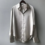 Women's Button Down Blouse with Relaxed Fit and Classic Collar