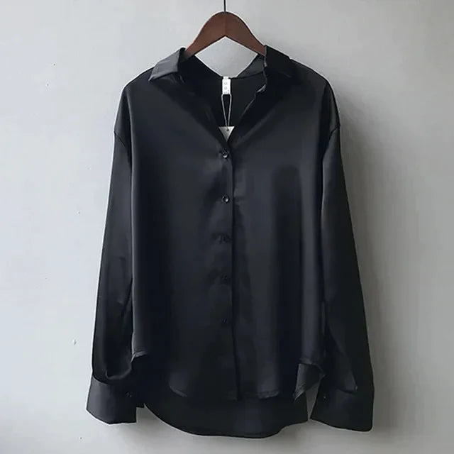 Women's Button Down Blouse with Relaxed Fit and Classic Collar