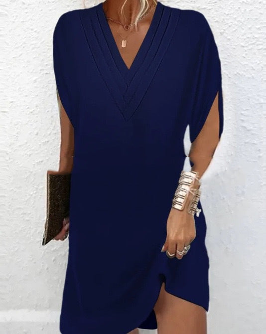Women's Short Sleeve Wrap Dress – V-Neck Flowy Summer Dress