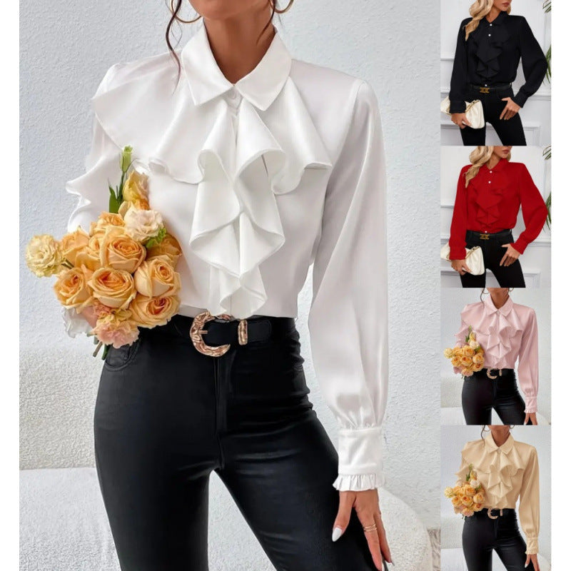 Women's Ruffle Sleeve Blouse – Elegant Dressy Blouse