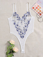 Women's Embroidered Lace Lingerie Set – Floral Bra & Matching Brief Set